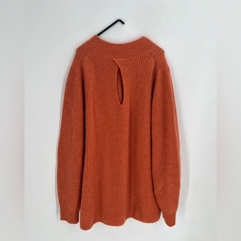 Cos Alpaca Wool Blend Mock Neck Soft Knitted Top Back Keyhole Sweater - Picture 7 of 8